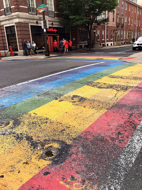 Philadelphia Gayborhood crosswalk by waffleboy licensed under CC BY