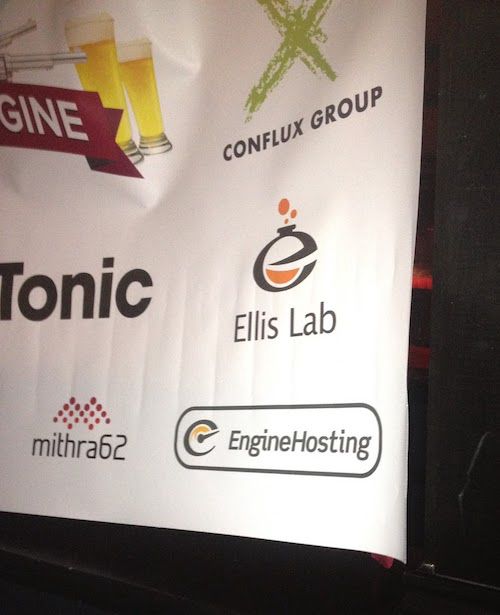 A very poor photo of the sponsor banner at SXSW 2012.